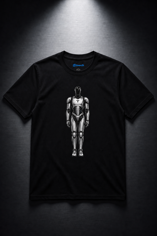 "Attention" Robot Graphic T-Shirt